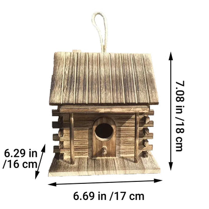 Wooden Bird House Outdoor Nest Breeding Box Pet Bird Shelter Hanging Cage