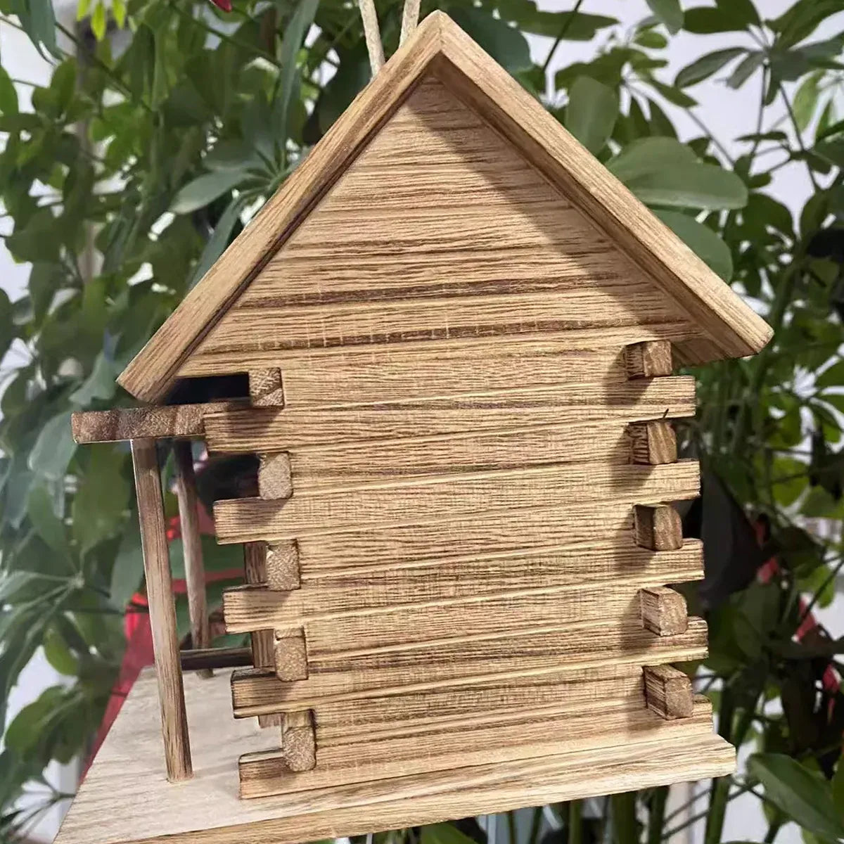 Wooden Bird House Outdoor Nest Breeding Box Pet Bird Shelter Hanging Cage
