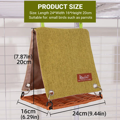 Summer Bird Nest Parrot House Rattan Like Woven Bird Home Breathable Durable