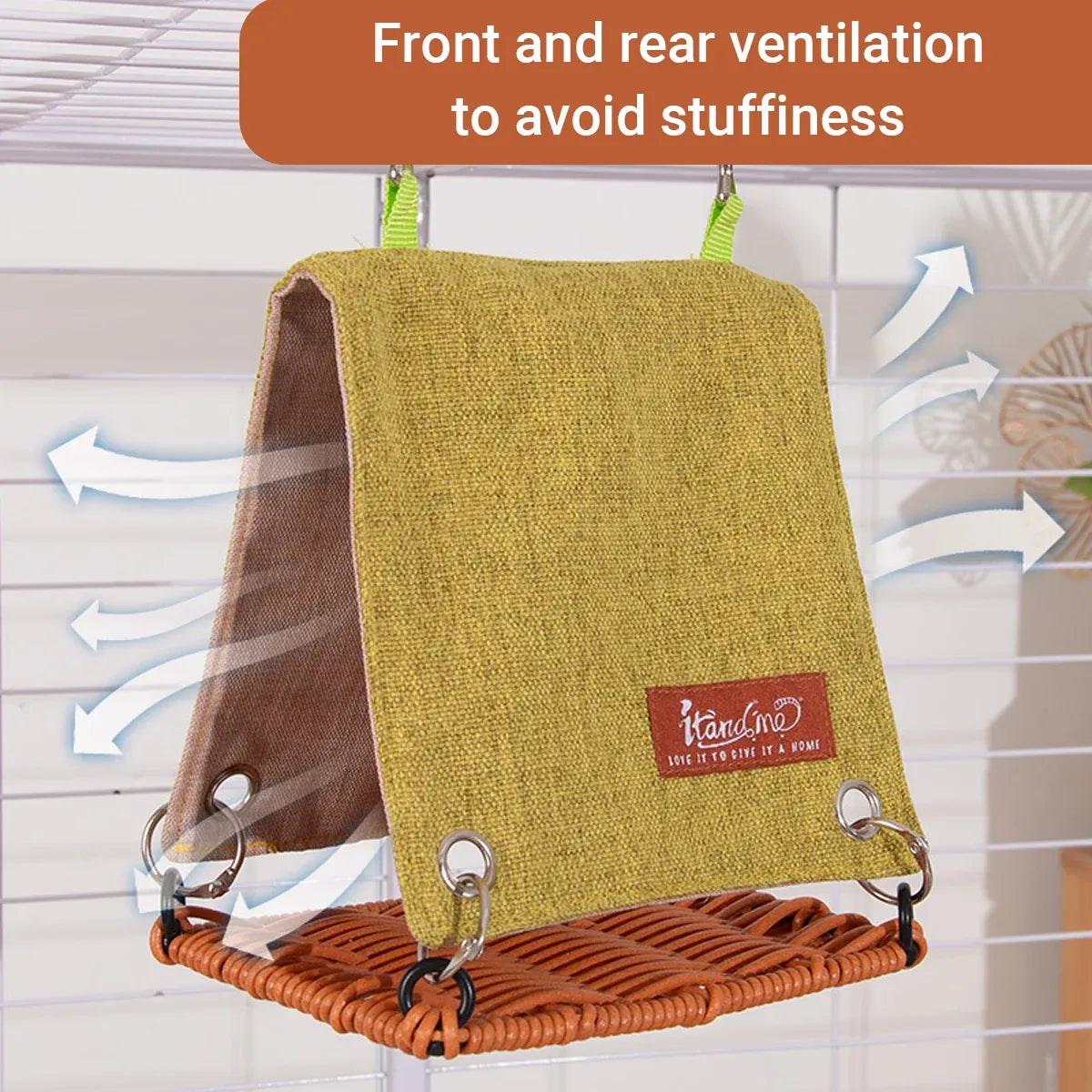 Summer Bird Nest Parrot House Rattan Like Woven Bird Home Breathable Durable