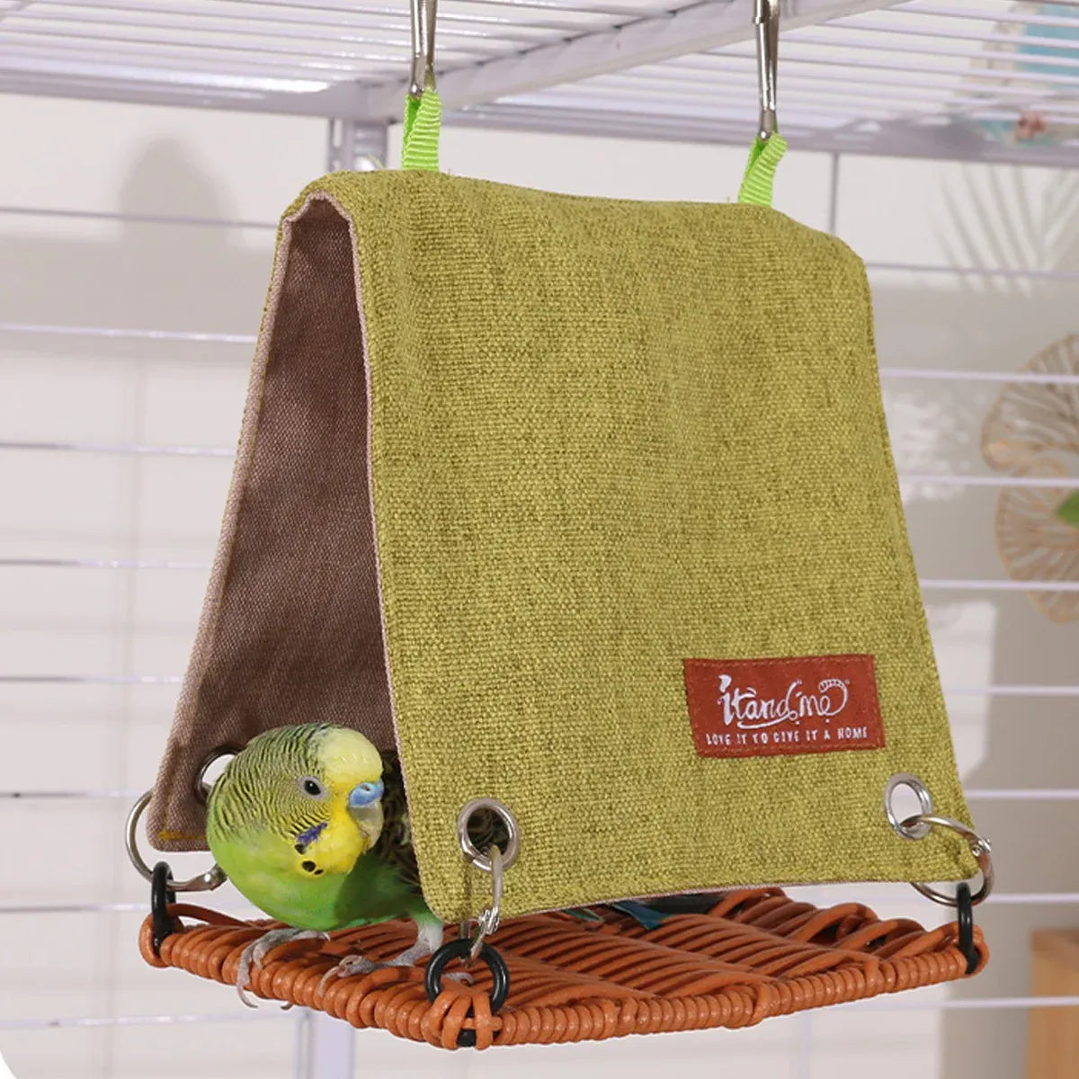 Summer Bird Nest Parrot House Rattan Like Woven Bird Home Breathable Durable