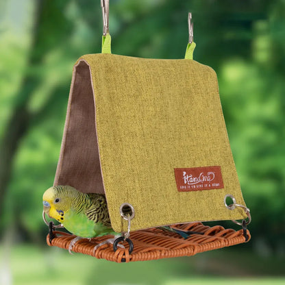 Summer Bird Nest Parrot House Rattan Like Woven Bird Home Breathable Durable