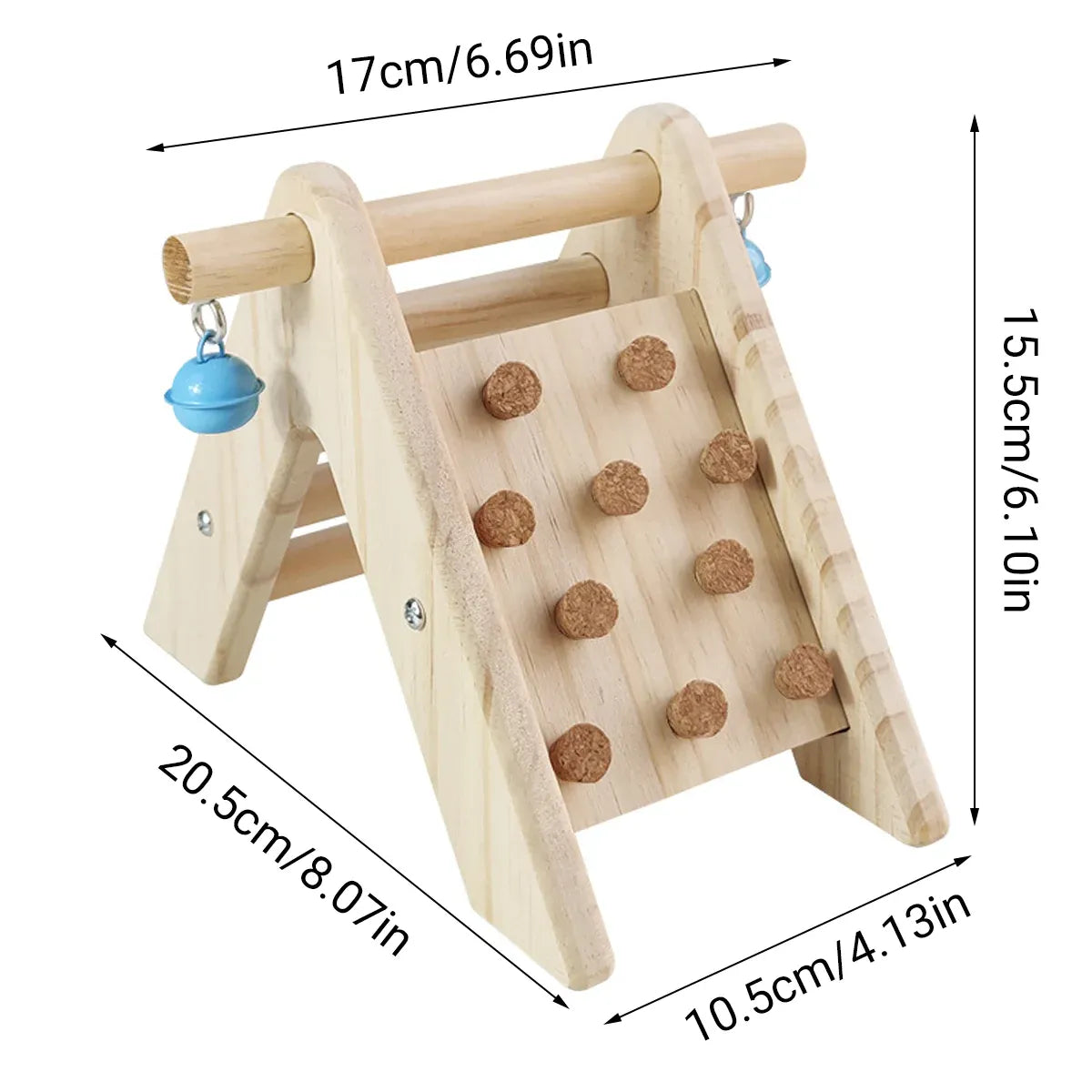 Wooden Bird Ladder Toy With Bell Parrot Perch Stand Climbing Gym Accessories Fun