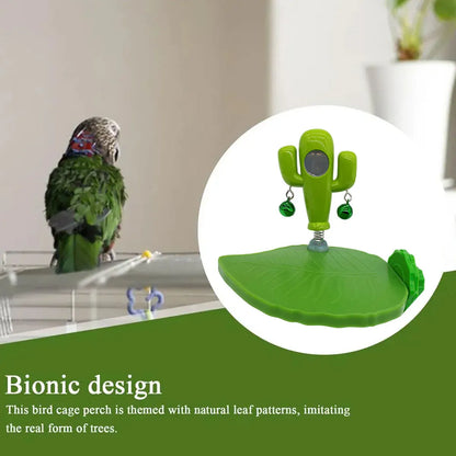 Parrot Bird Toy Cactus Shape with Bell Hanging Cage Toy for Pet Birds Play