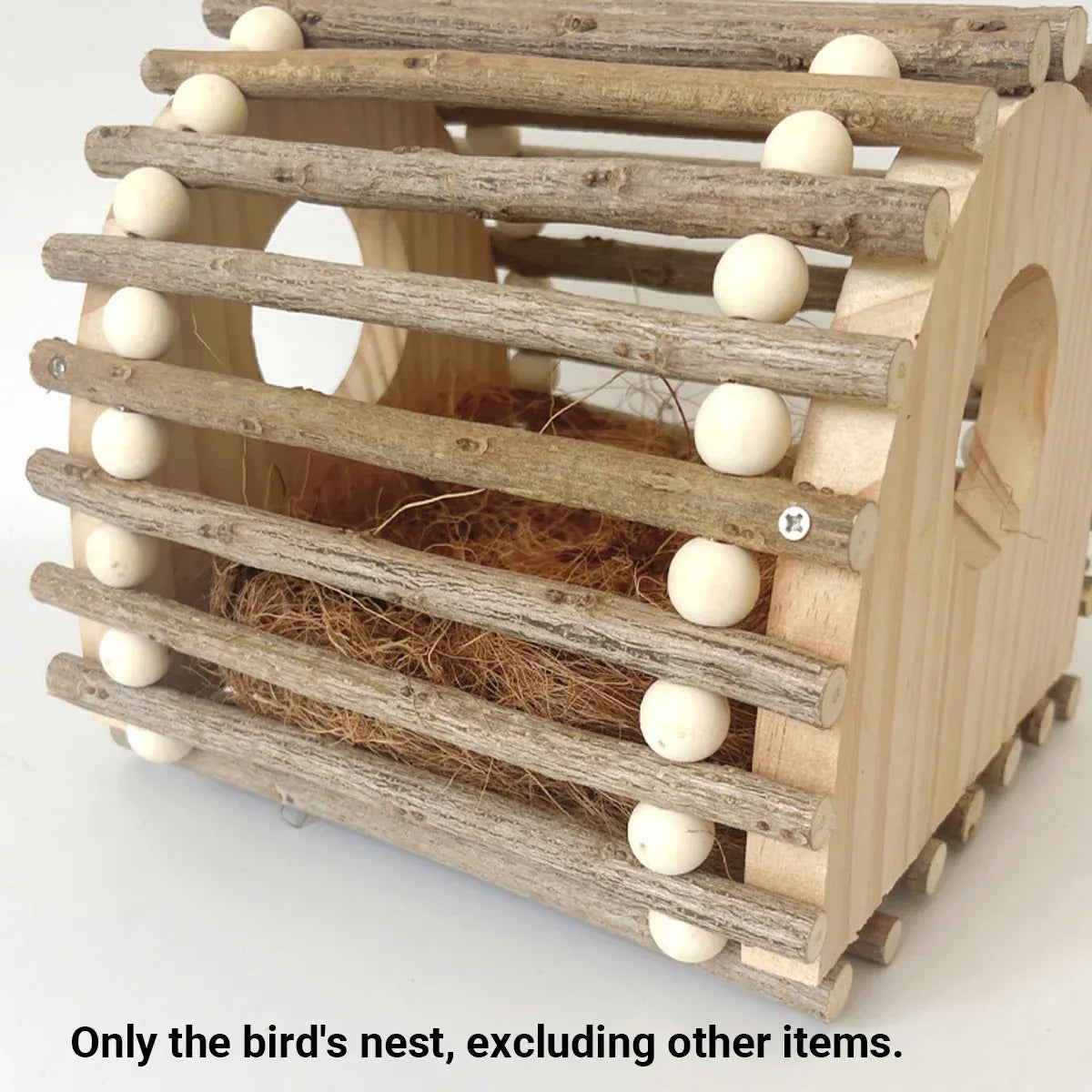 Wooden Bird Nest Durable Indoor Outdoor Garden Decor for Birds Sparrow Parrot