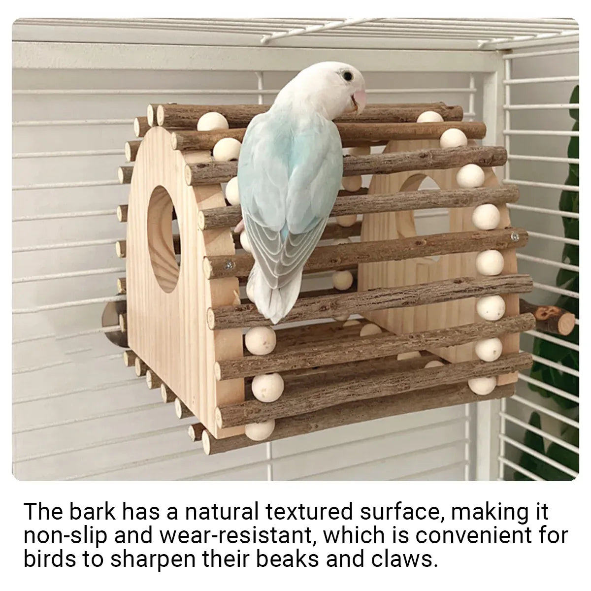 Wooden Bird Nest Durable Indoor Outdoor Garden Decor for Birds Sparrow Parrot