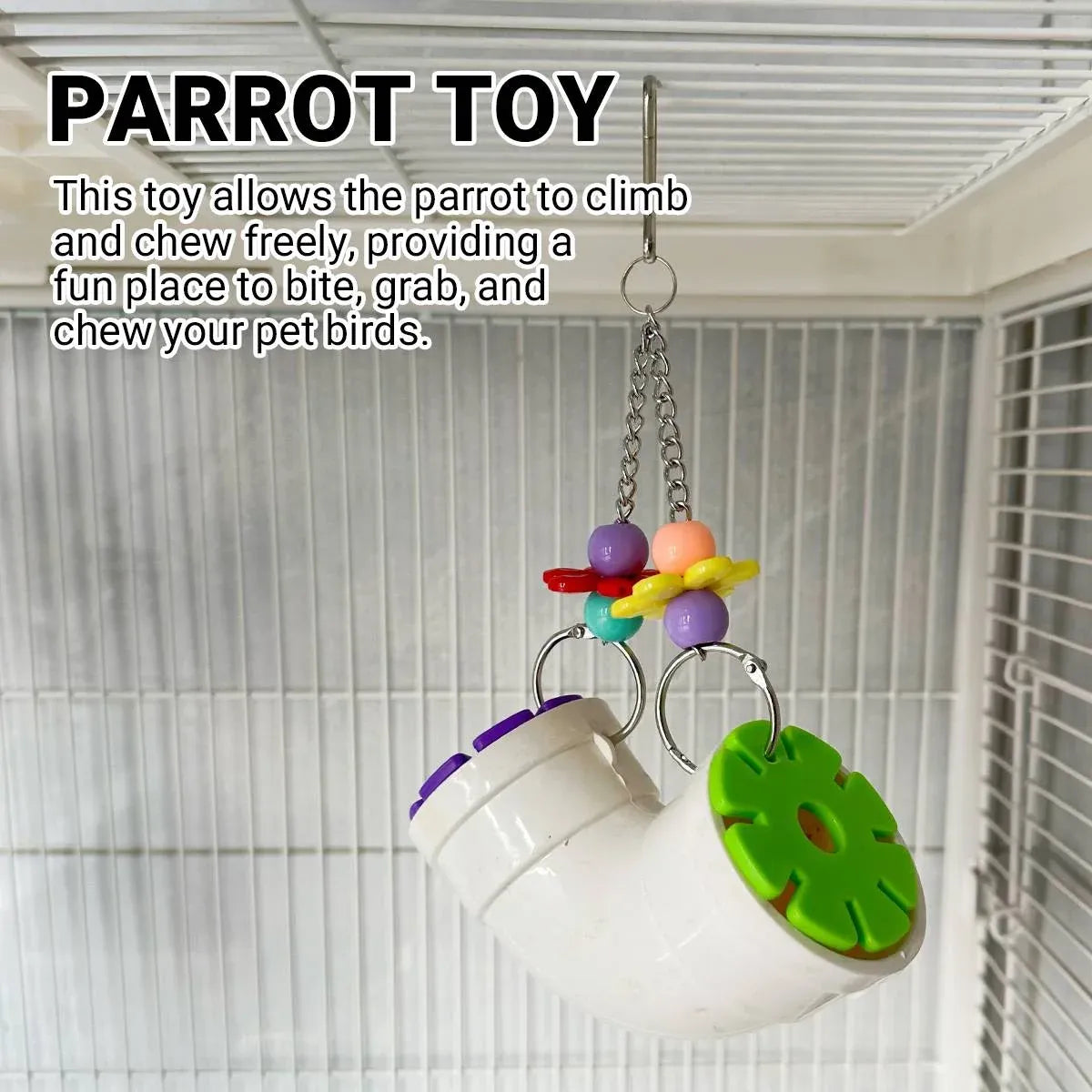 Parrot Foraging Chew Toy Interactive Puzzle Cage Bird Beak Stimulation Acrylic
