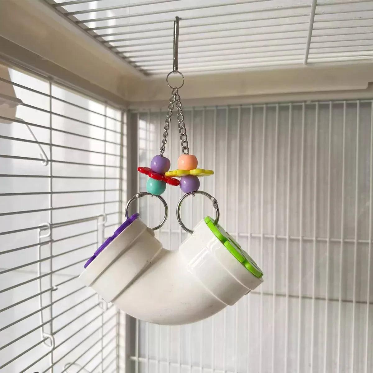 Parrot Foraging Chew Toy Interactive Puzzle Cage Bird Beak Stimulation Acrylic