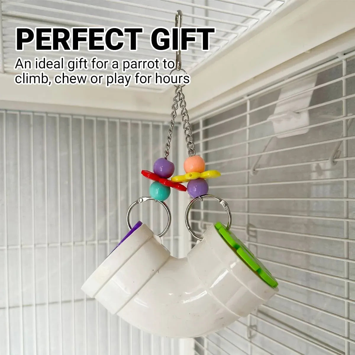 Parrot Foraging Chew Toy Interactive Puzzle Cage Bird Beak Stimulation Acrylic