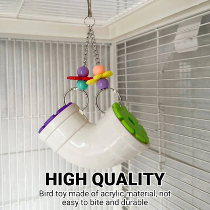 Parrot Foraging Chew Toy Interactive Puzzle Cage Bird Beak Stimulation Acrylic