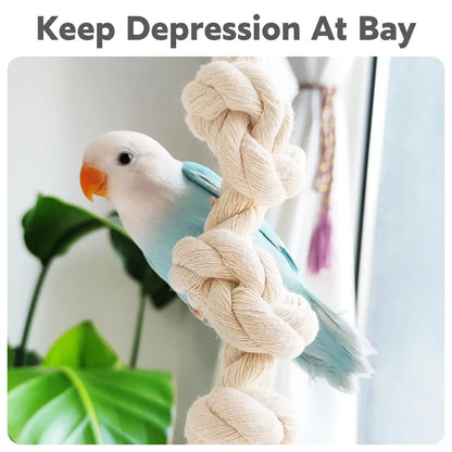 Parrot Chewing Climbing Rope Toy for Birds Cage Interactive Perch Play Equipment