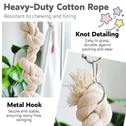 Parrot Chewing Climbing Rope Toy for Birds Cage Interactive Perch Play Equipment