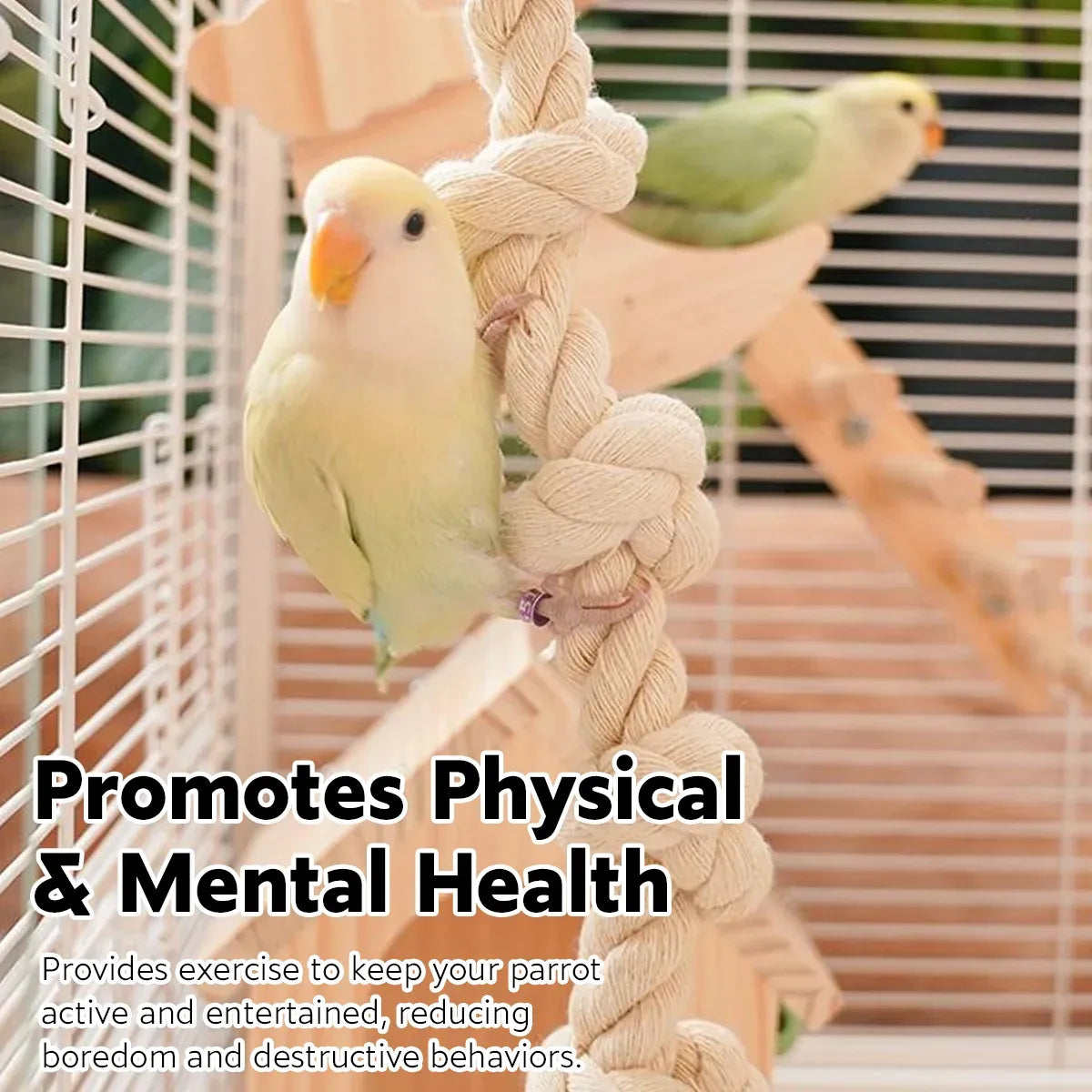 Parrot Chewing Climbing Rope Toy for Birds Cage Interactive Perch Play Equipment