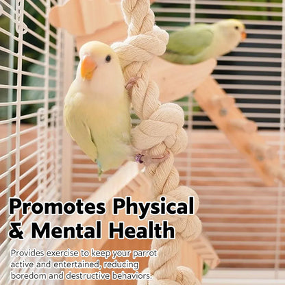 Parrot Chewing Climbing Rope Toy for Birds Cage Interactive Perch Play Equipment