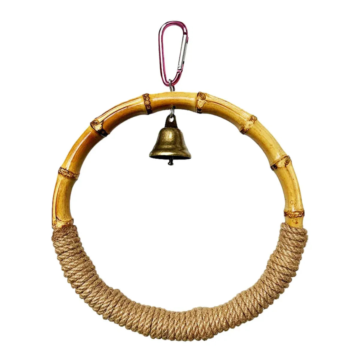 Parrot Bird Toy Hanging Ring with Bell Cockatiel Budgie Conure Foraging Play