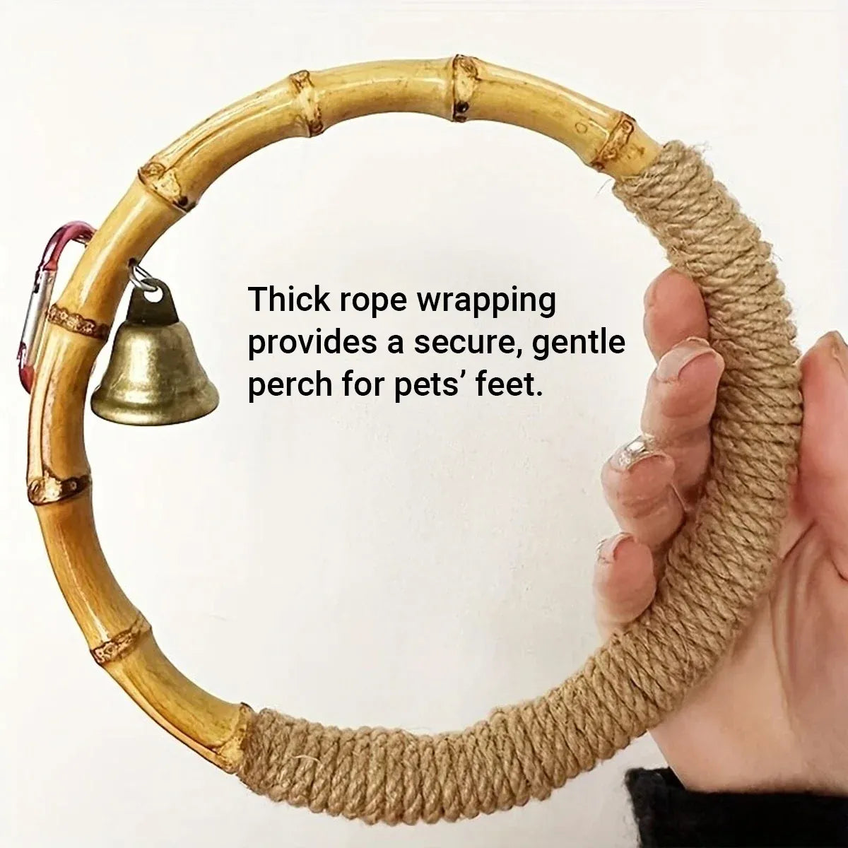 Parrot Bird Toy Hanging Ring with Bell Cockatiel Budgie Conure Foraging Play