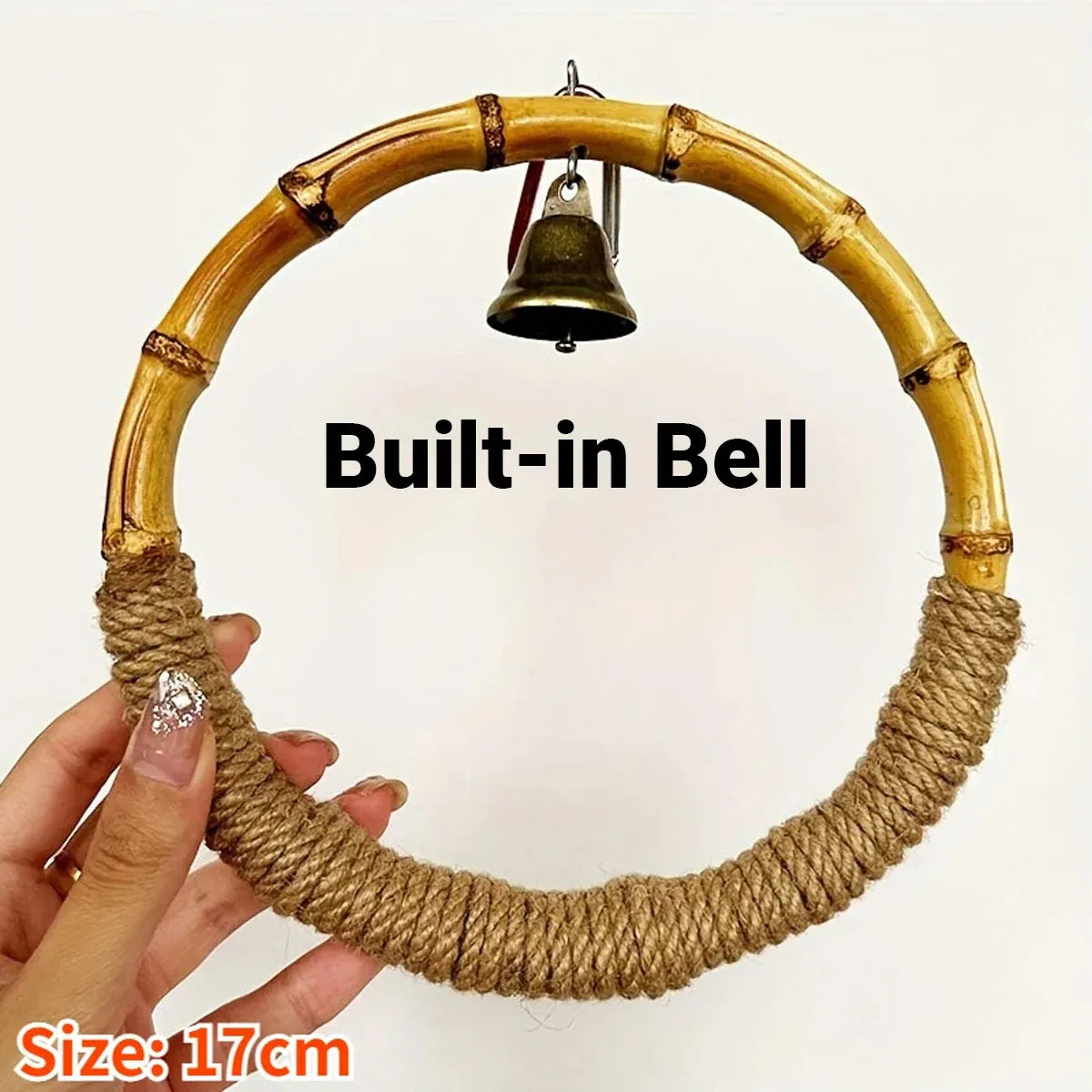 Parrot Bird Toy Hanging Ring with Bell Cockatiel Budgie Conure Foraging Play