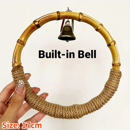 Parrot Bird Toy Hanging Ring with Bell Cockatiel Budgie Conure Foraging Play