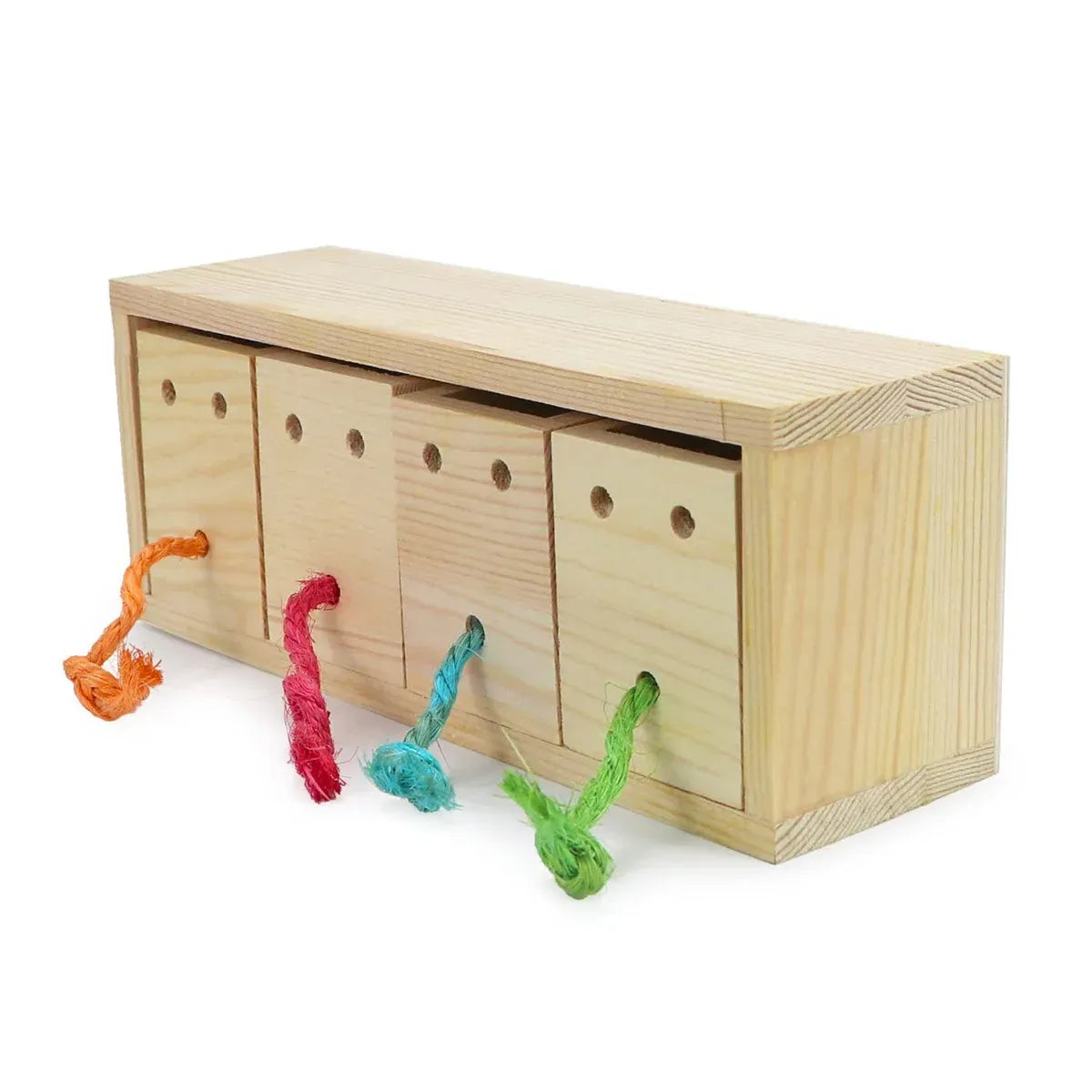 Parrot Foraging Toy Puzzle Training Chewing Toy Pine Wood Sturdy Durable