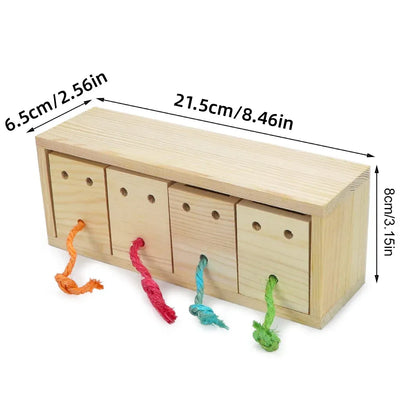 Parrot Foraging Toy Puzzle Training Chewing Toy Pine Wood Sturdy Durable