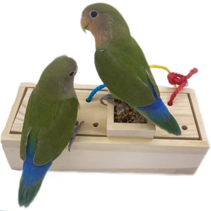 Parrot Foraging Toy Puzzle Training Chewing Toy Pine Wood Sturdy Durable