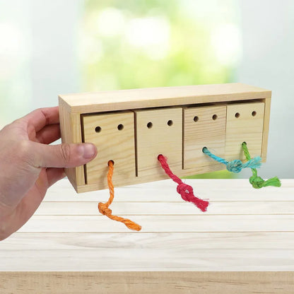 Parrot Foraging Toy Puzzle Training Chewing Toy Pine Wood Sturdy Durable