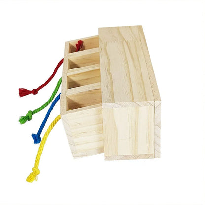 Parrot Foraging Toy Puzzle Training Chewing Toy Pine Wood Sturdy Durable