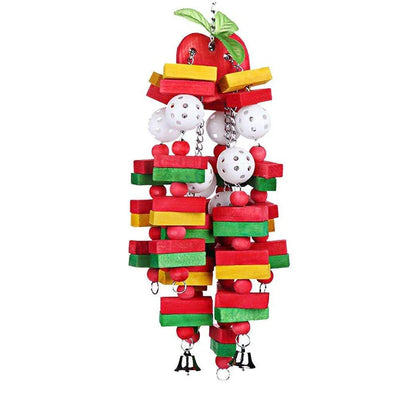 Wooden Parrot Chew Toy Bird Toys for Large and Small Birds Natural Pet Chew Toy - Apple