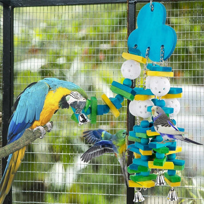 Wooden Parrot Chew Toy Bird Toys for Large and Small Birds Natural Pet Chew Toy - Apple