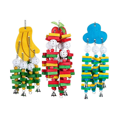 Wooden Parrot Chew Toy Bird Toys for Large and Small Birds Natural Pet Chew Toy - Banana