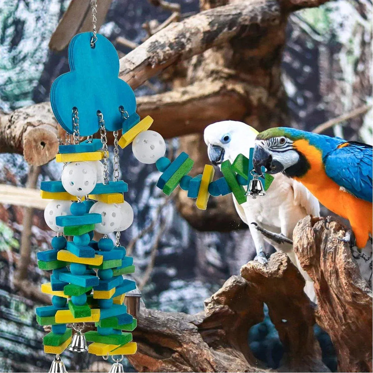Wooden Parrot Chew Toy Bird Toys for Large and Small Birds Natural Pet Chew Toy - Banana