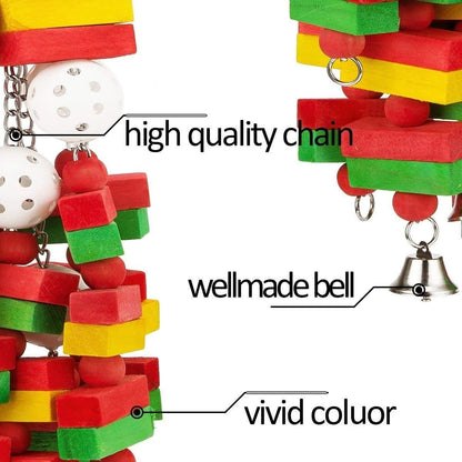 Wooden Parrot Chew Toy Bird Toys for Large and Small Birds Natural Pet Chew Toy - Blueberry