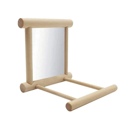 Birds Mirror With Perch Toy Stand Bird Toy for Parrot Parakeets Cockatiels Cage