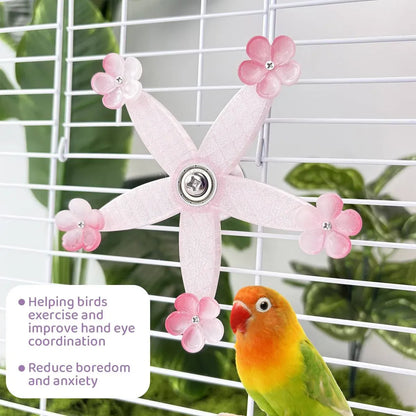 Spinning Windmill Bird Cage Toy 360 Degree Rotation Pecking Boredom Relief Play