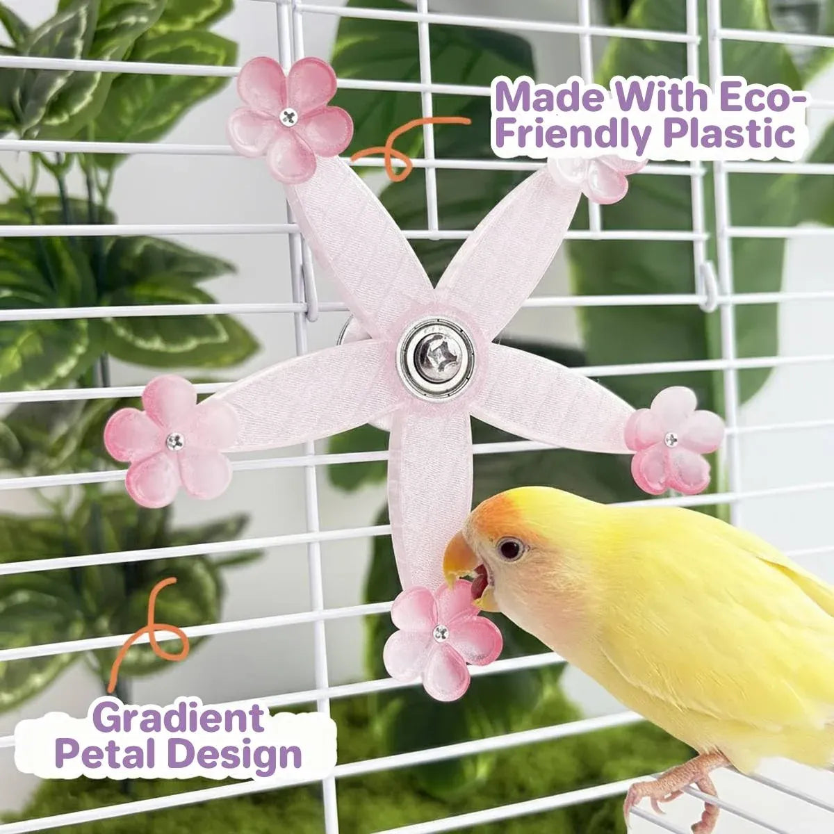 Spinning Windmill Bird Cage Toy 360 Degree Rotation Pecking Boredom Relief Play