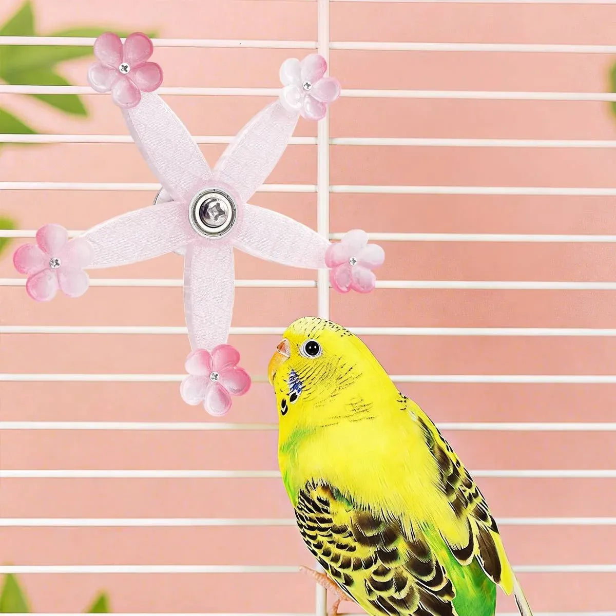 Spinning Windmill Bird Cage Toy 360 Degree Rotation Pecking Boredom Relief Play