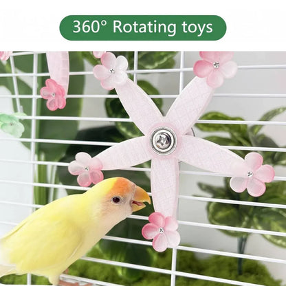 Spinning Windmill Bird Cage Toy 360 Degree Rotation Pecking Boredom Relief Play