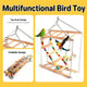 Bird Ladder Swing Toy Double Layer Wooden Ring Bell for Parrots