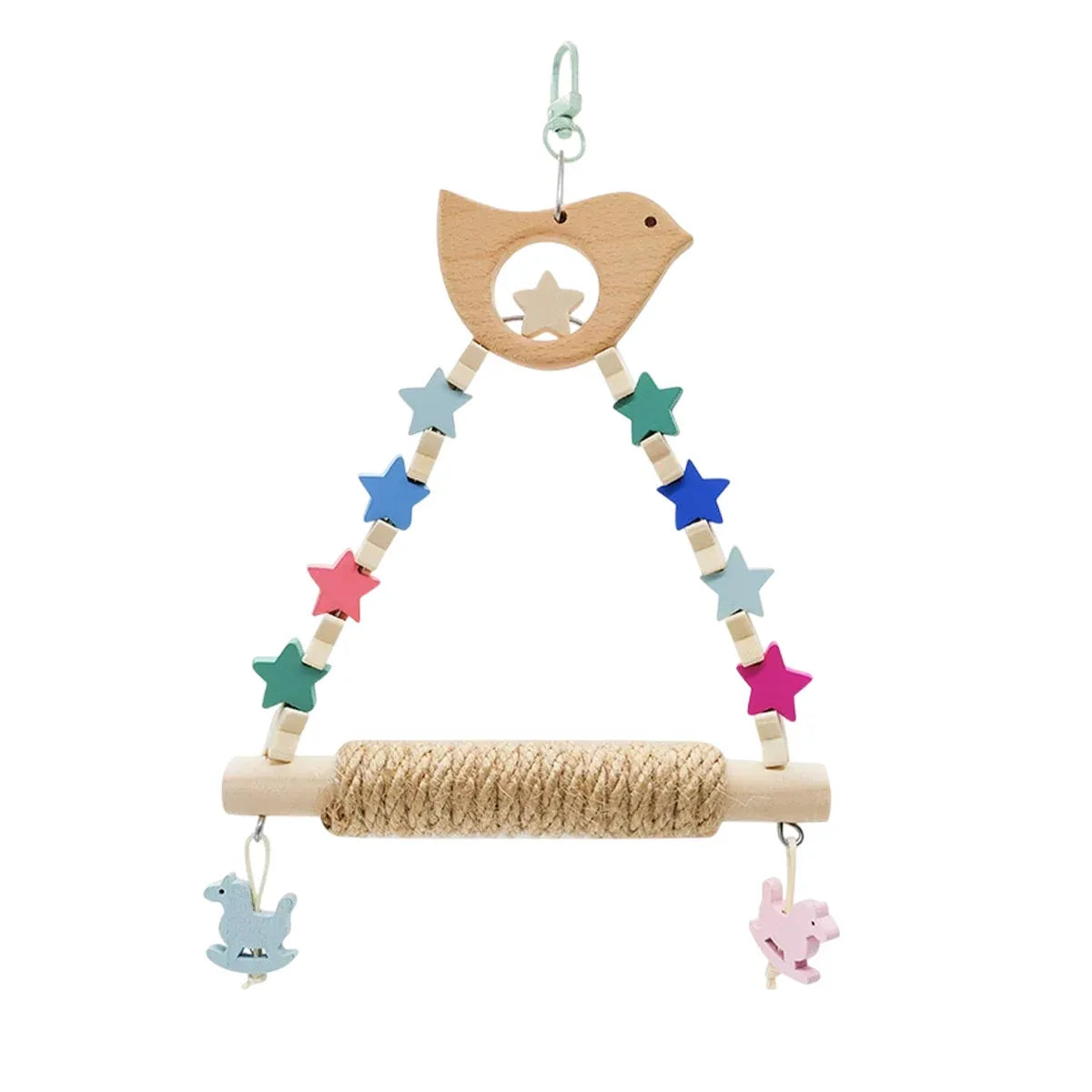 Colorful Parrot Swing Bird Perch Stand Stick Play Toy For Small Medium Parrots