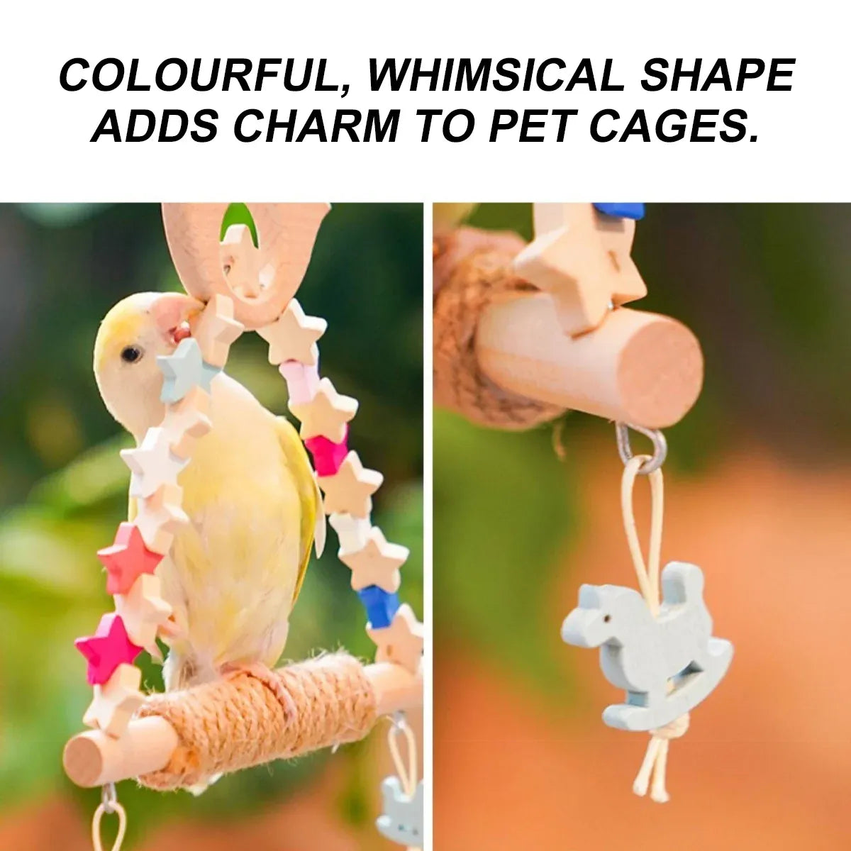 Colorful Parrot Swing Bird Perch Stand Stick Play Toy For Small Medium Parrots