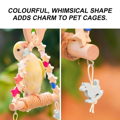 Colorful Parrot Swing Bird Perch Stand Stick Play Toy For Small Medium Parrots