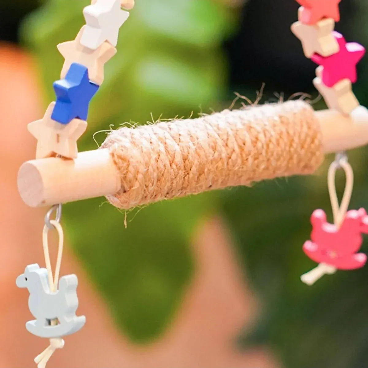 Colorful Parrot Swing Bird Perch Stand Stick Play Toy For Small Medium Parrots