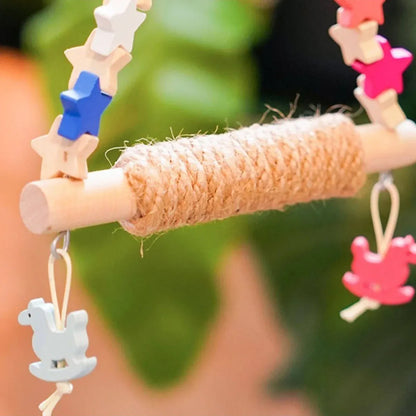 Colorful Parrot Swing Bird Perch Stand Stick Play Toy For Small Medium Parrots