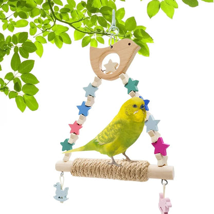 Colorful Parrot Swing Bird Perch Stand Stick Play Toy For Small Medium Parrots