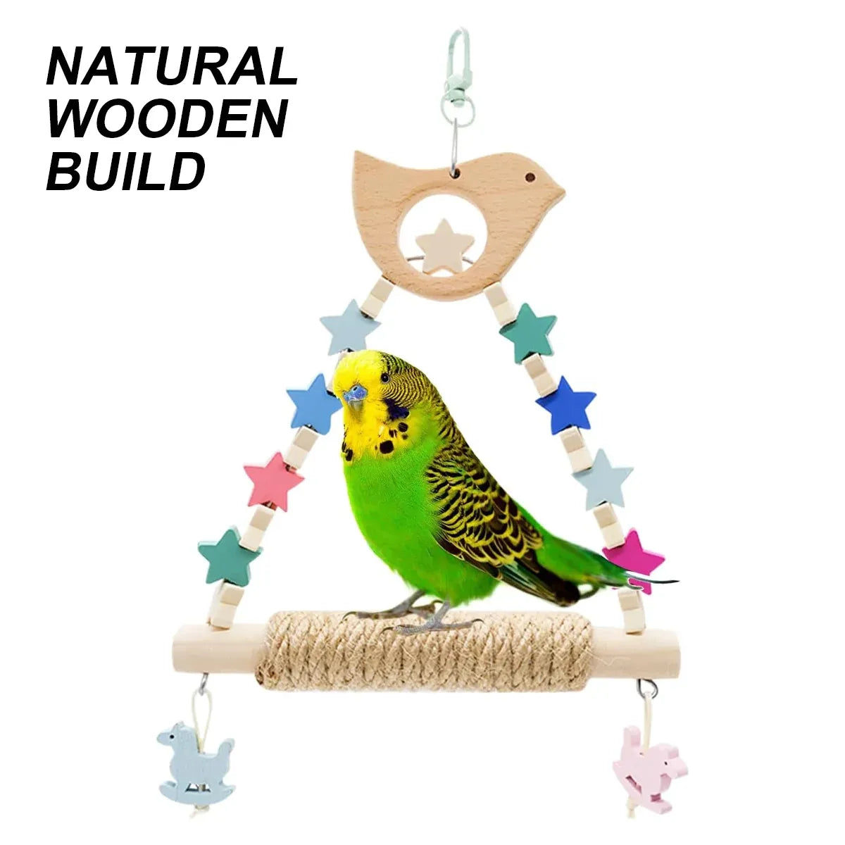 Colorful Parrot Swing Bird Perch Stand Stick Play Toy For Small Medium Parrots