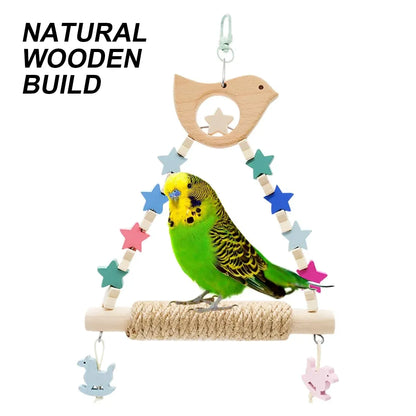 Colorful Parrot Swing Bird Perch Stand Stick Play Toy For Small Medium Parrots