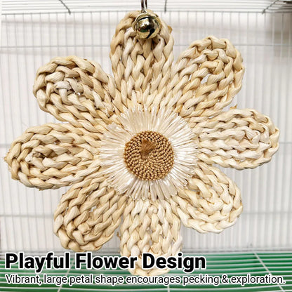 Parrot Corn Husk Chew Toy Large Woven Flower Cage Hanging