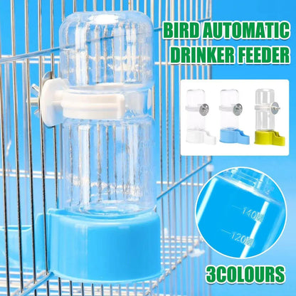 Pet Bird Waterer Automatic Water Feeder Adapter Parrots Cage Drinker Parrots - Green