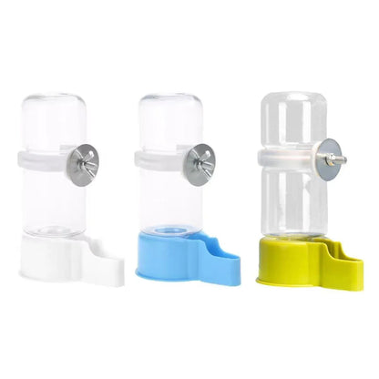 Pet Bird Waterer Automatic Water Feeder Adapter Parrots Cage Drinker Parrots - White