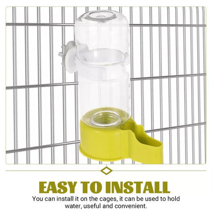 Pet Bird Waterer Automatic Water Feeder Adapter Parrots Cage Drinker Parrots - White
